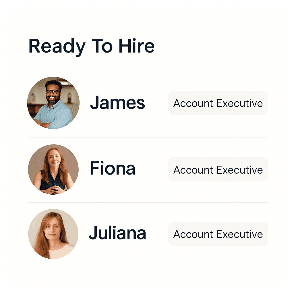 Ready to hire candidate shortlist